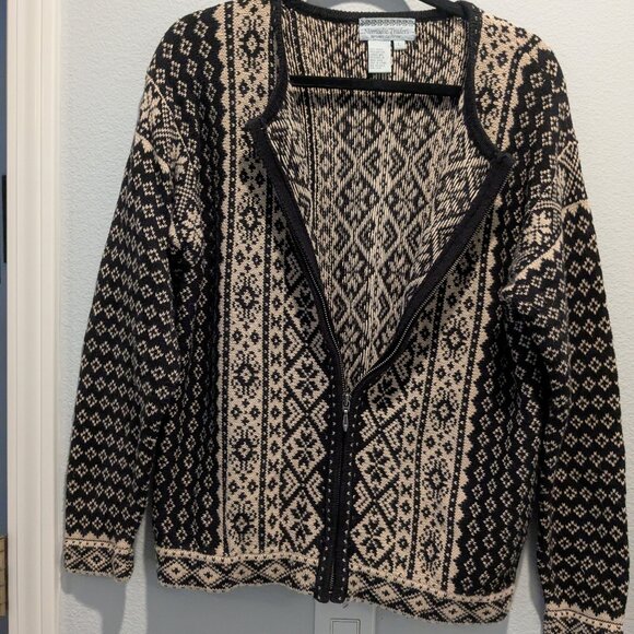 Vintage Nomadic Traders Norwegian Style Zip-Up Cardigan - Large - Picture 1 of 8